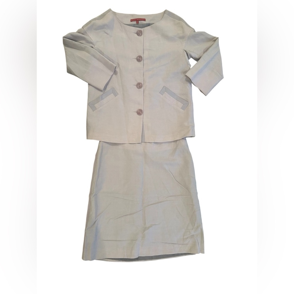 Classic Women's Two-Piece Skirt Set in Light Beige